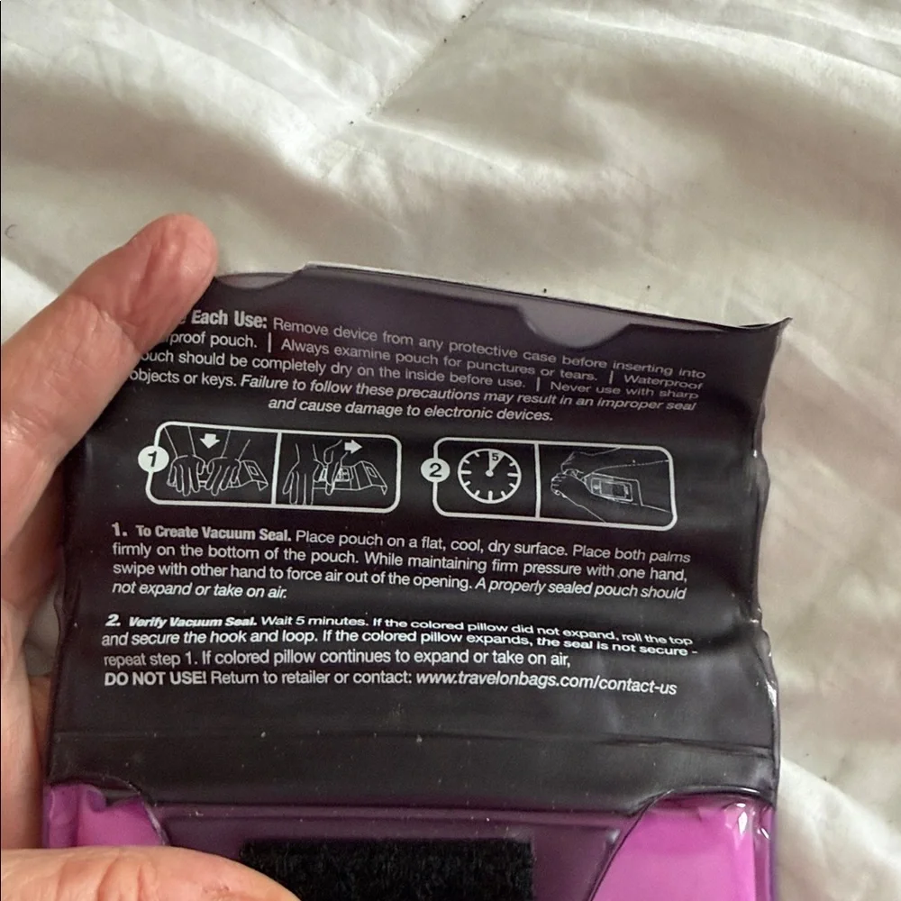 Travelon Black and Pink Waterproof Pouch